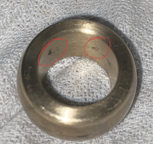 A closer look at the corrosion on the removed link. The piece was then tested to determine the level of corrosion and repaired. SEAL Aviation image.