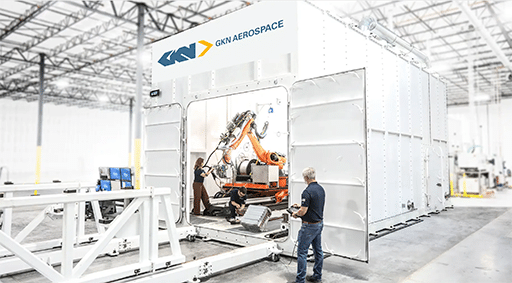 GKN Aerospace says it has one of the world's largest additive manufacturing cells and dedicated centers in Trollhättan, Bristol, and Fort Worth. Their AM hubs are beacons of progress in additive manufacturing research and development enabling the production of large-scale aerostructures. GKN image.